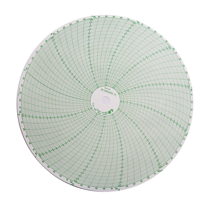 (500P1225-30) Partlow Chart, 12hr, 30-230