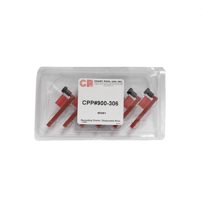 (900-306) Red Chart Pen, .370" NIB Length, 6-Pack