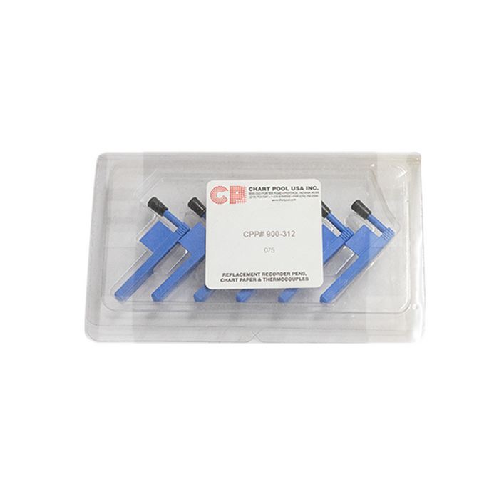 (900-312) Blue Chart Pens, .600" NIB Length, 6-Pack