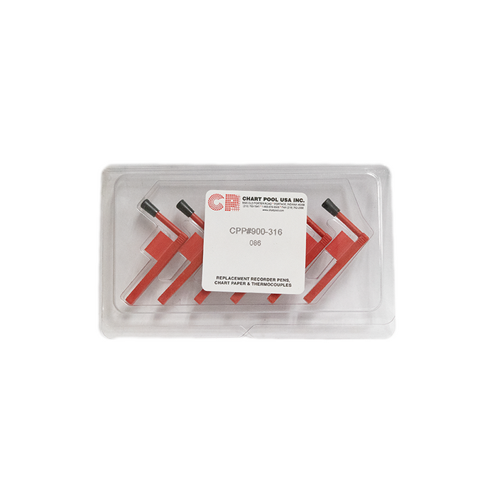 (900-316) Red Chart Pens, .830" NIB Length, 6-Pack